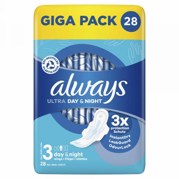 6x Always Maandverband Ultra Secure Night 28 stuks