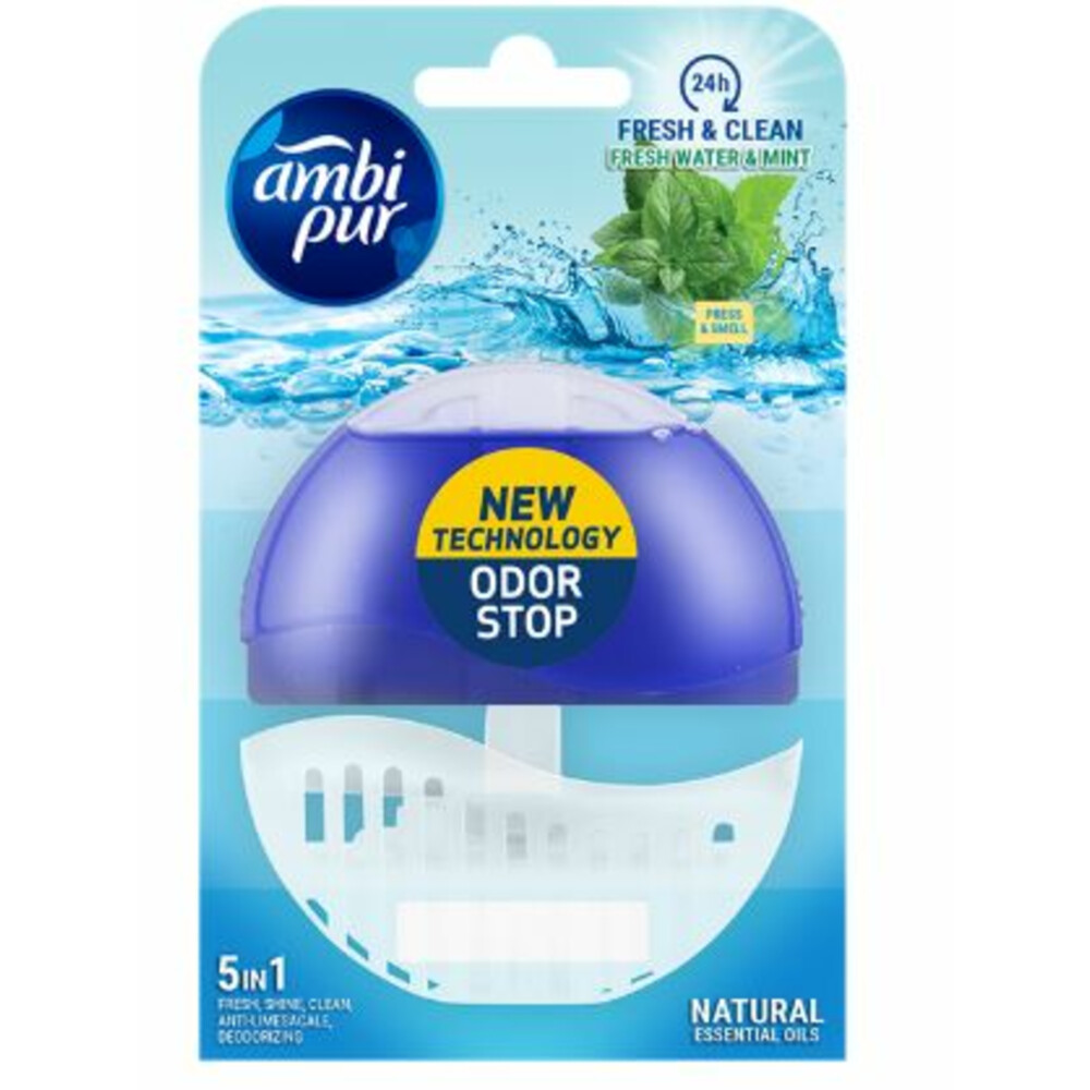 12x Ambi Pur Toiletblok Starterkit 5in1 Fresh Water&Mint