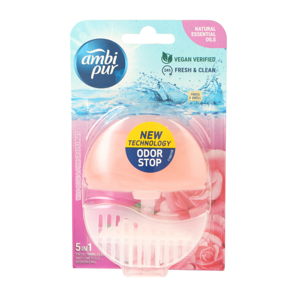 12x Ambi Pur Toiletblok Starterkit 5in1 Wild Rose&Pink Grapefruit