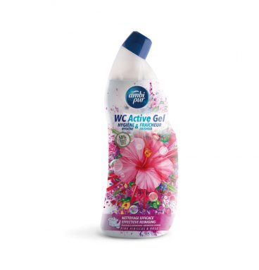 6x Ambi Pur Toiletreiniger Wc Active Gel Hibiscus&Roos 750 ml