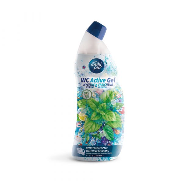 6x Ambi Pur Toiletreiniger Wc Active Gel Mint&Jasmijn 750 ml