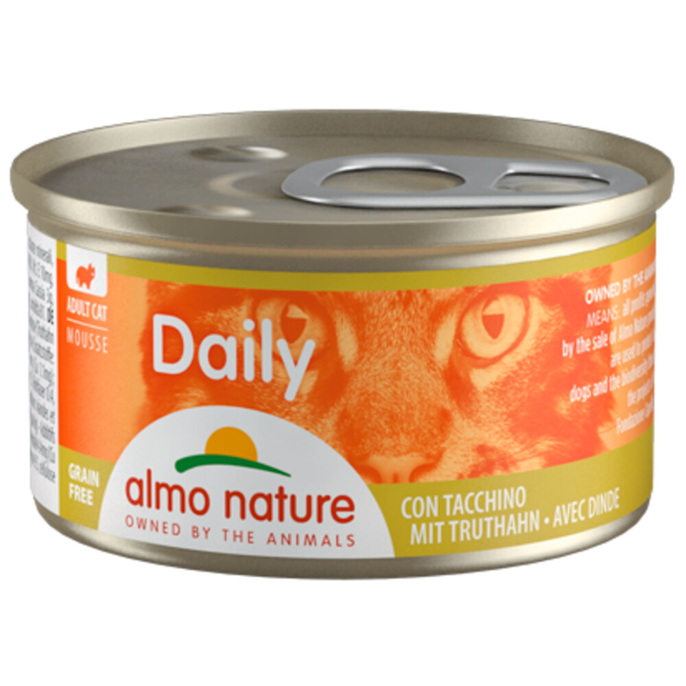 24x Almo Nature Daily Mousse Kattenvoer Kalkoen 85 gr