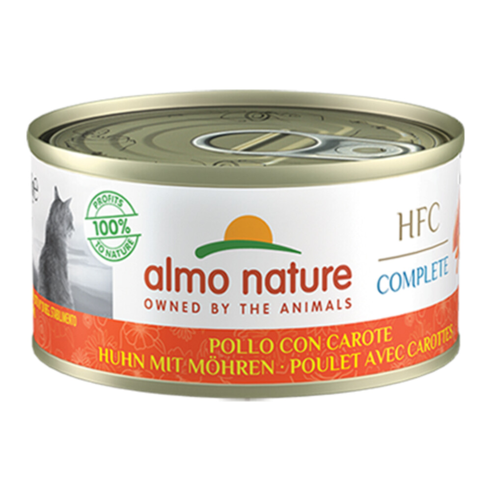 24x Almo Nature HFC Complete Kattenvoer Kip - Wortel 70 gr