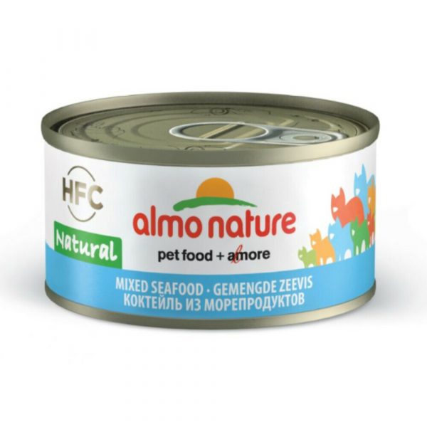 24x Almo Nature HFC Jelly Kattenvoer Gemengde Zeevis 70 gr