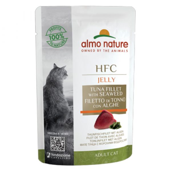 24x Almo Nature HFC Jelly Kattenvoer Tonijnfilet - Algen 55 gr