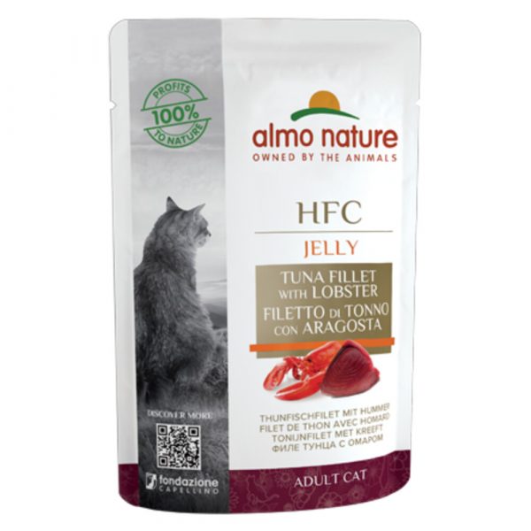 24x Almo Nature HFC Jelly Kattenvoer Tonijnfilet - Kreeft 55 gr