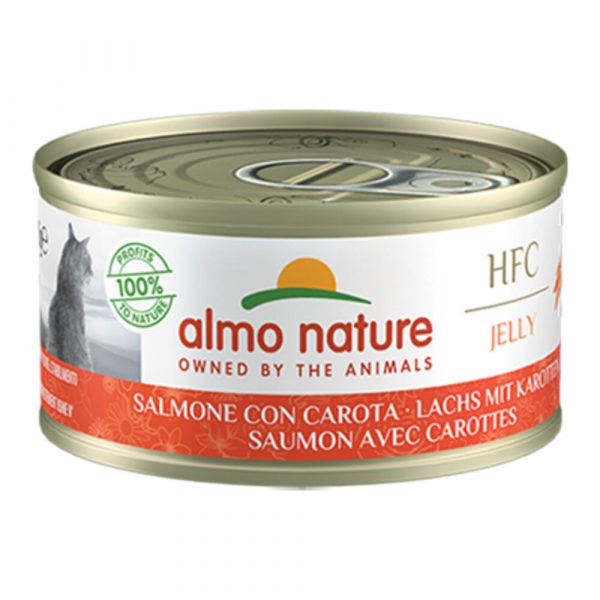 24x Almo Nature HFC Jelly Kattenvoer Zalm - Wortel 70 gr