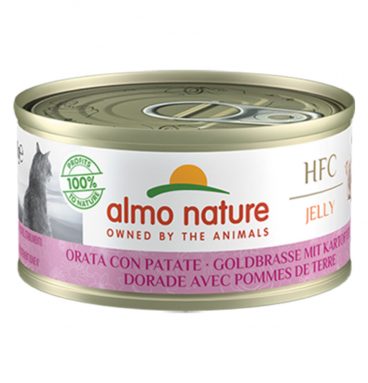 24x Almo Nature HFC Jelly Kattenvoer Zeebrasem met Aardappel 70 gr