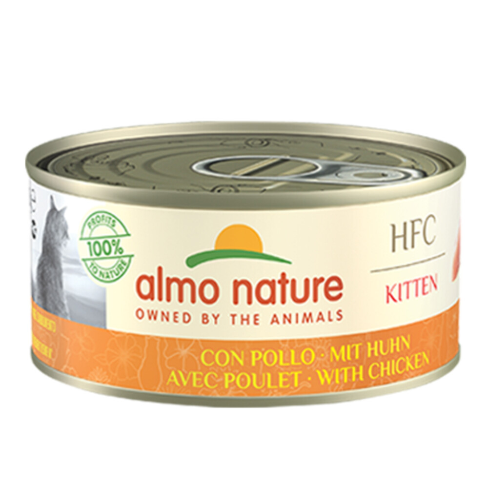 24x Almo Nature HFC Kitten Kattenvoer Kip 150 gr