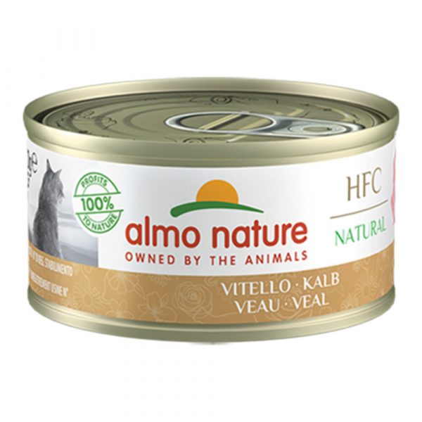 24x Almo Nature HFC Natural Kattenvoer Kalfsvlees 70 gr