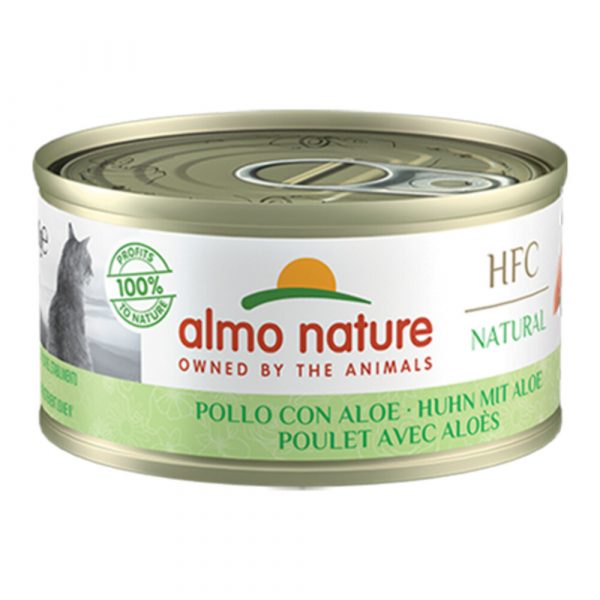 24x Almo Nature HFC Natural Kattenvoer Kip met Aloë 70 gr