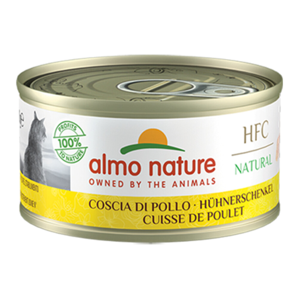 24x Almo Nature HFC Natural Kattenvoer Kippenbout Vlees 150 gr