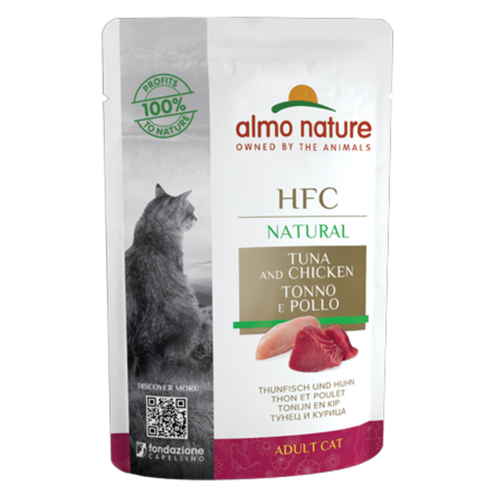 24x Almo Nature HFC Natural Kattenvoer Tonijn - Kip 55 gr