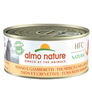 24x Almo Nature HFC Natural Kattenvoer Tonijn&Garnaal 150 gr