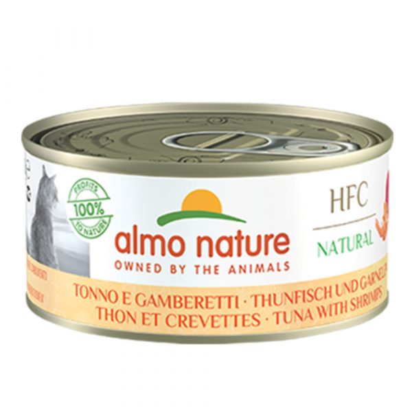 24x Almo Nature HFC Natural Kattenvoer Tonijn&Garnaal 150 gr