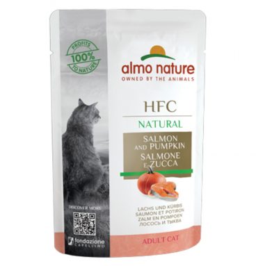 24x Almo Nature HFC Natural Kattenvoer Zalm - Pompoen 55 gr