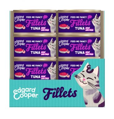 24x Edgard&Cooper Kattenvoer Fillets Tonijn - Garnaal 70 gr