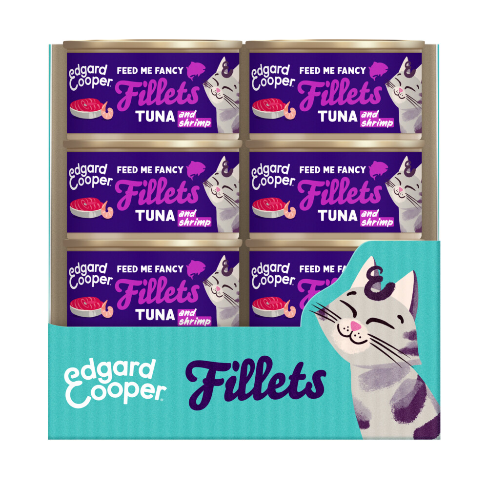 24x Edgard&Cooper Kattenvoer Fillets Tonijn - Garnaal 70 gr