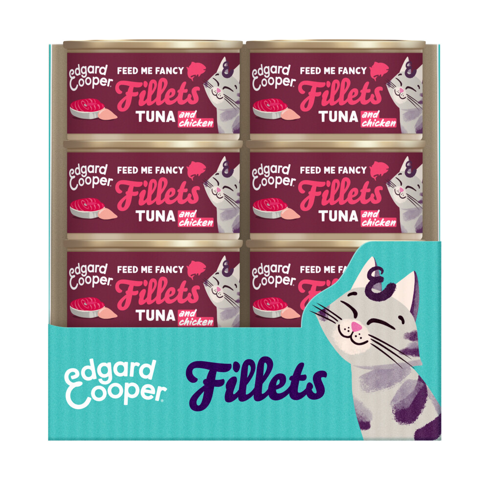 24x Edgard&Cooper Kattenvoer Fillets Tonijn - Kip 70 gr