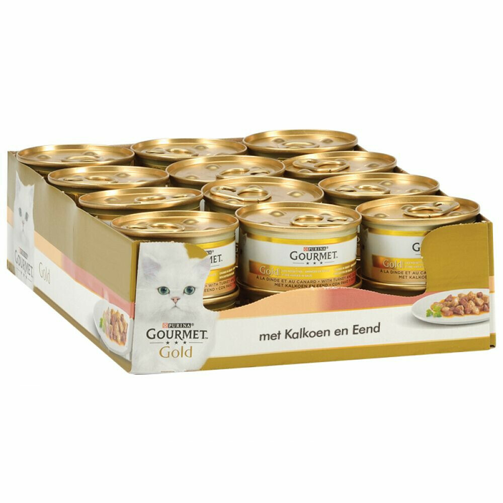 24x Gourmet Gold Fijne Hapjes Kalkoen - eend 85 gr