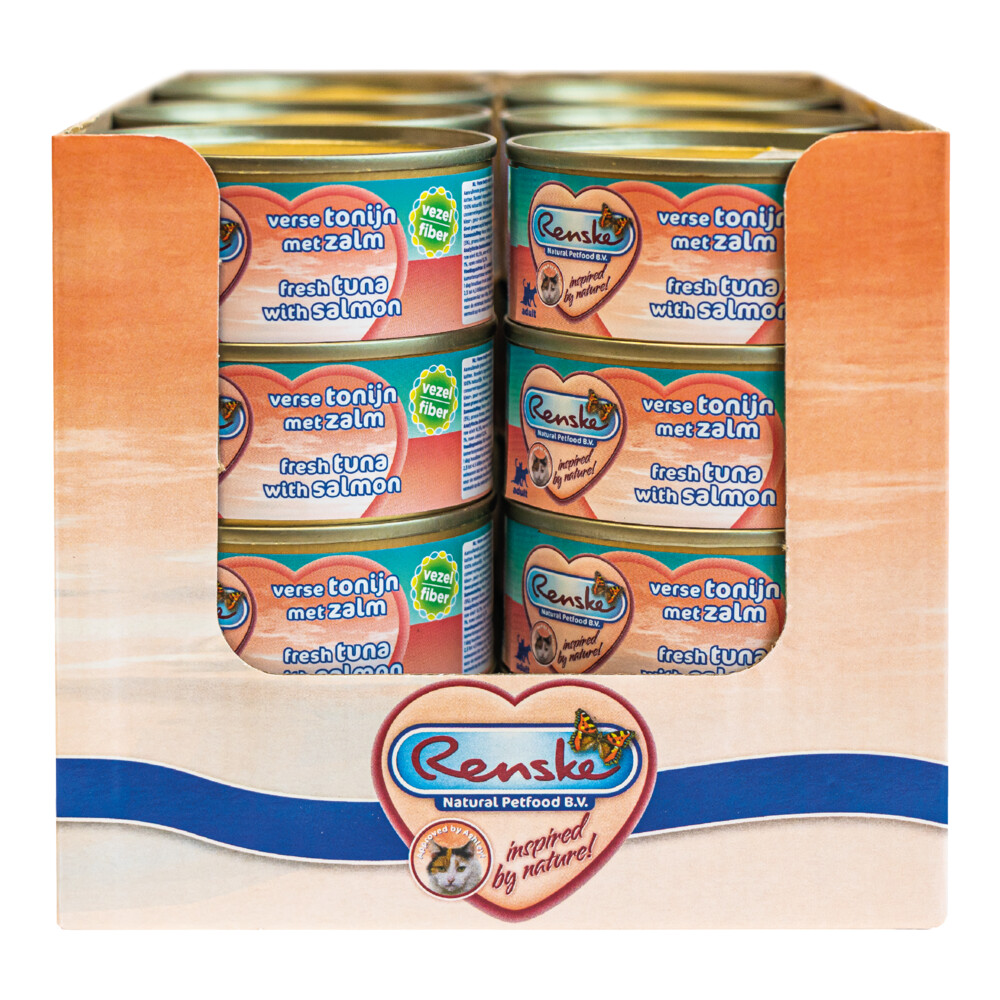 24x Renske Kattenvoer Vezel Tonijn - Zalm 70 gr