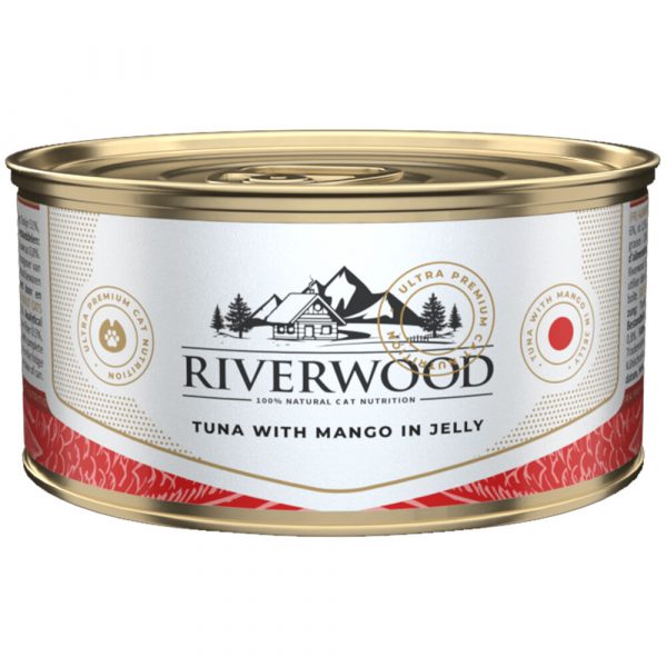 24x Riverwood Hondenvoer Blik Tonijn met Mango In Gelei 85 gr