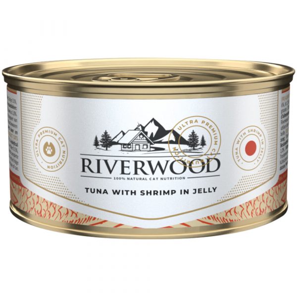 24x Riverwood Tonijn - Garnaal in Gelei 85 gr