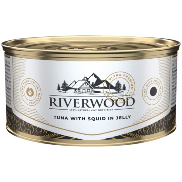 24x Riverwood Tonijn - Inktvis in Gelei 85 gr