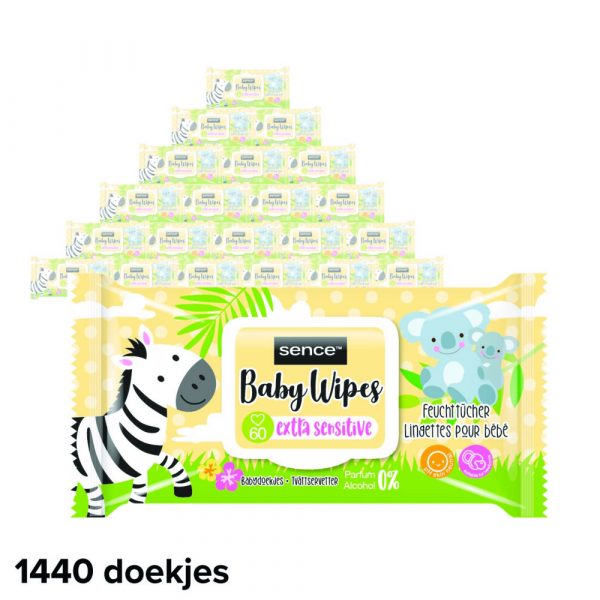 24x Sence Baby Billendoekjes Extra Sensitive 60 stuks