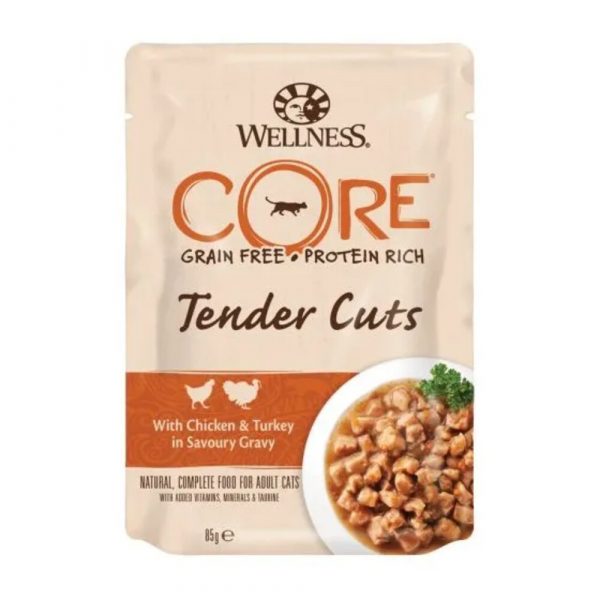 Wellness Core Kattenvoer Tender Cuts Kip - Kalkoen 85 gr