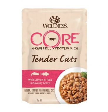 Wellness Core Kattenvoer Tender Cuts Zalm - Tonijn 85 gr