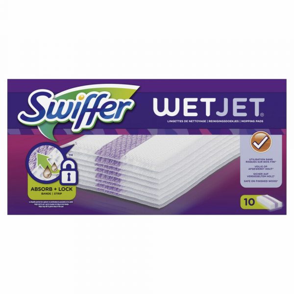 2e halve prijs: 8x Swiffer WetJet Dweilsysteem Navulling Reinigingsdoekjes 10 stuks