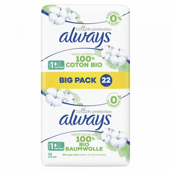 3x Always Maandverband Bio Cotton Normal 66 stuks