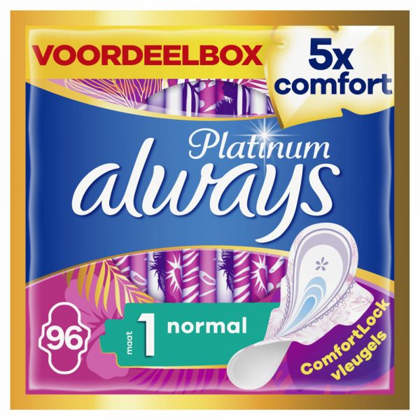 2e halve prijs: Always Maandverband Platinum Normal Plus 96 stuks