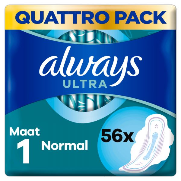 4x Always Maandverband Ultra Normal Plus 56 stuks