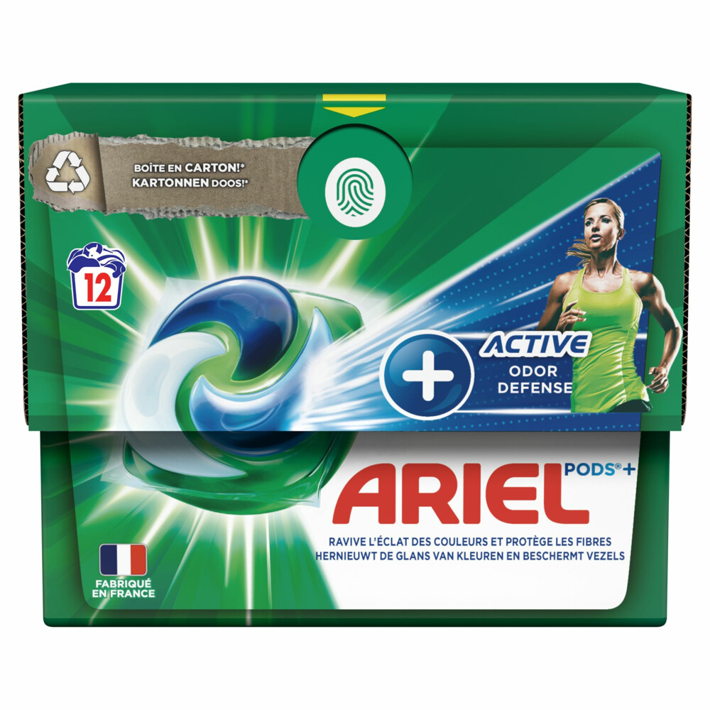 4x Ariel All-in-1 Pods+ Wasmiddelcapsules Actieve Geurbestrijding 12 stuks