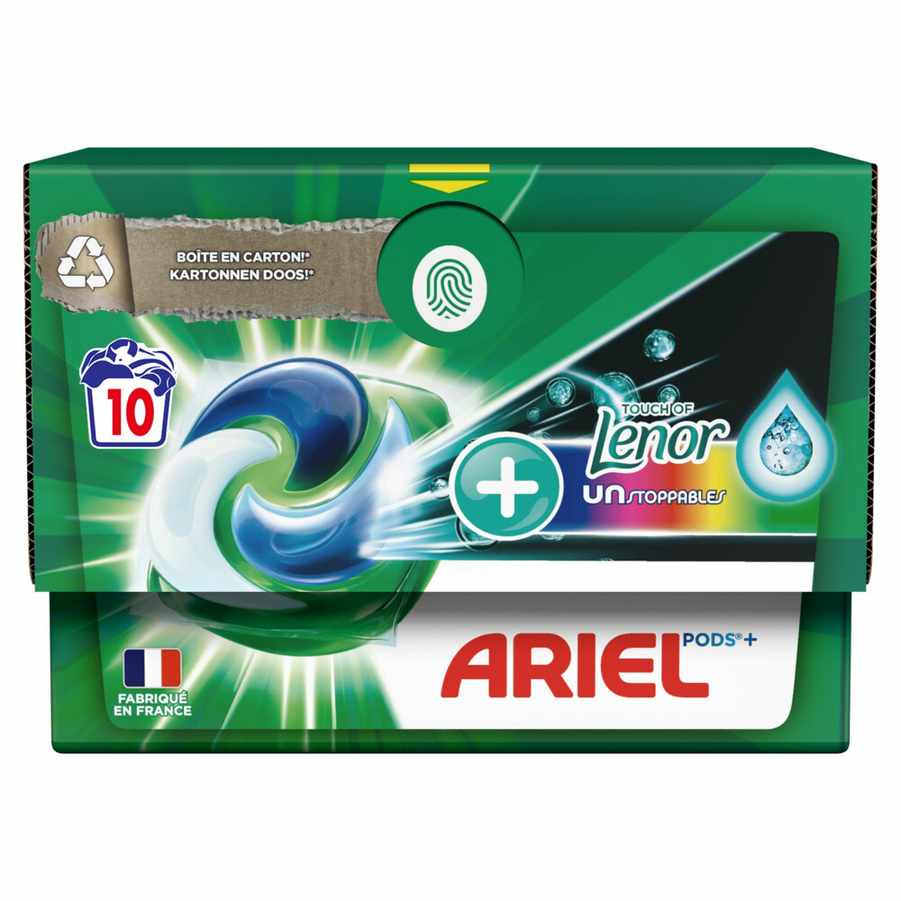 4x Ariel All-in-1 Pods Wasmiddelcapsules Color Lenor Unstoppables 10 stuks