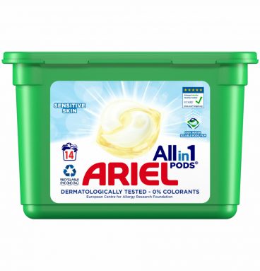 6x Ariel All-in-1 Pods Wasmiddelcapsules Sensitive 14 stuks