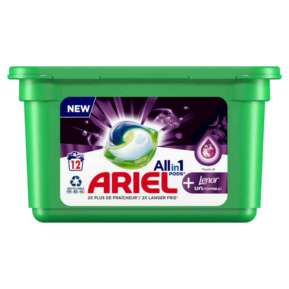 6x Ariel All-in-1 Pods+ Wasmiddelcapsules Vleugje Lenor Frisheid 12 stuks