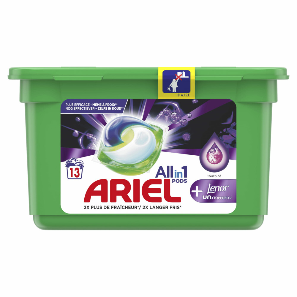 2e halve prijs: Ariel All-in-1 Pods Wasmiddelcapsules Vleugje Lenor Frisheid 13 stuks