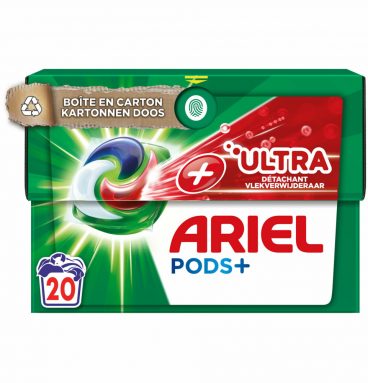 4x Ariel Wasmiddelcapsules Ultra Vlekverwijderaar Pods+ 20 stuks