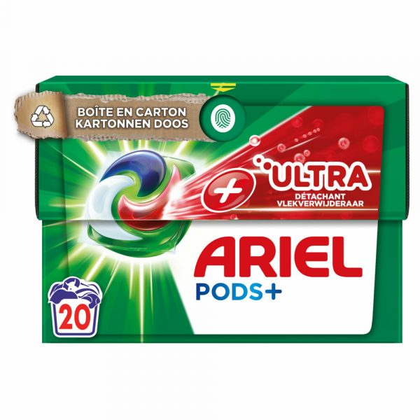 4x Ariel Wasmiddelcapsules Ultra Vlekverwijderaar Pods+ 20 stuks