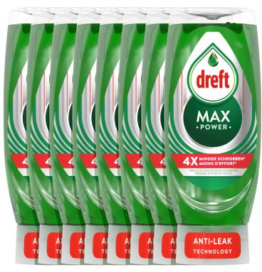 2e halve prijs: Dreft Max Power Afwasmiddel Original 8 x 450 ml