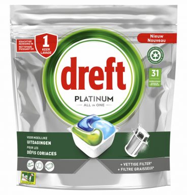 5x Dreft Platinum All In One Vaatwascapsules Regular 31 stuks