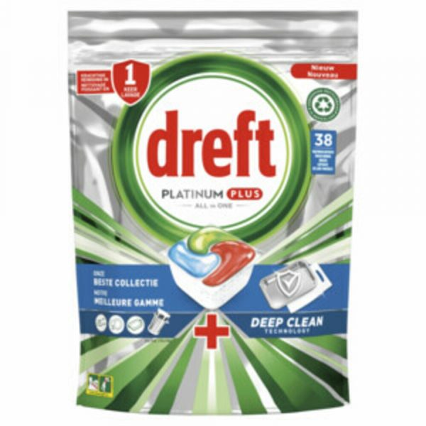 4x Dreft Platinum Plus All In One Vaatwastabletten Deep Clean 33 stuks