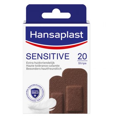 2e halve prijs: Hansaplast Sensitive Pleister Dark 20 stuks