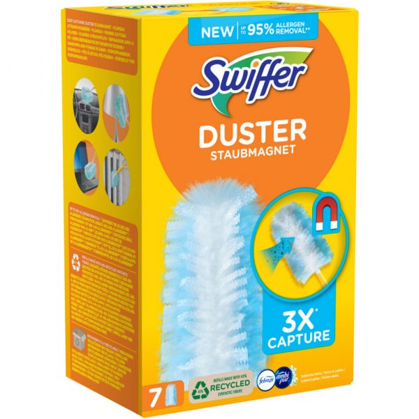 2e halve prijs: 6x Swiffer Duster Trap&Lock-navullingen Met Een Geur Van Ambi Pur 7 stuks