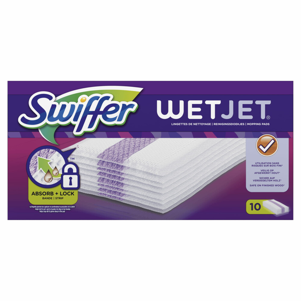 2e halve prijs: Swiffer WetJet Dweilsysteem Navulling Reinigingsdoekjes 10 stuks