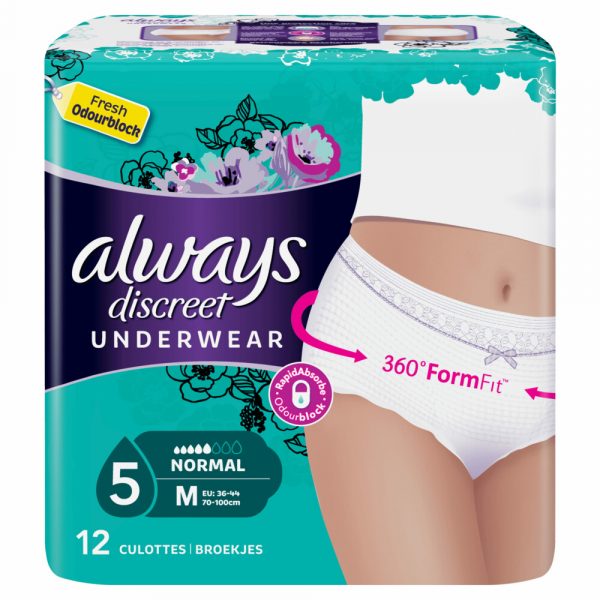 2x Always Discreet Underwear Normal M 12 stuks