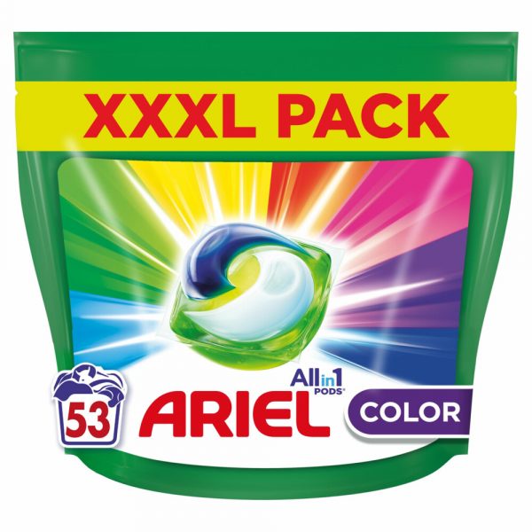 2e halve prijs: Ariel All-in-1 Pods Wasmiddelcapsules Color 53 stuks